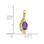 14k 6x4 Oval February/Amethyst and Diamond Pendant