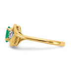 14k 6x4 Oval May/Emerald and Diamond Ring