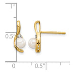 14k 4.5mm June/Freshwater Cultured Pearl and Diamond Post Earrings
