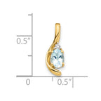 14k 6x4 Oval March/Aquamarine and Diamond Pendant