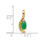 14k 6x4 Oval May/Emerald and Diamond Pendant