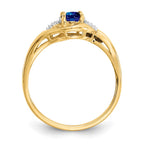14k 6x4 Oval September/Sapphire and Diamond Ring