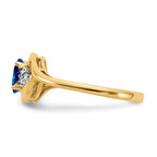 14k 6x4 Oval September/Sapphire and Diamond Ring