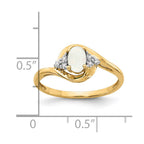 14k 6x4 Oval October/Opal and Diamond Ring