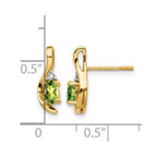 14k 5x3 Oval August/Peridot and Diamond Post Earrings