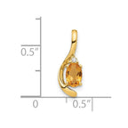 14k 6x4 Oval November/Citrine and Diamond Pendant