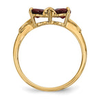 14k Polished January/Garnet Bow Ring
