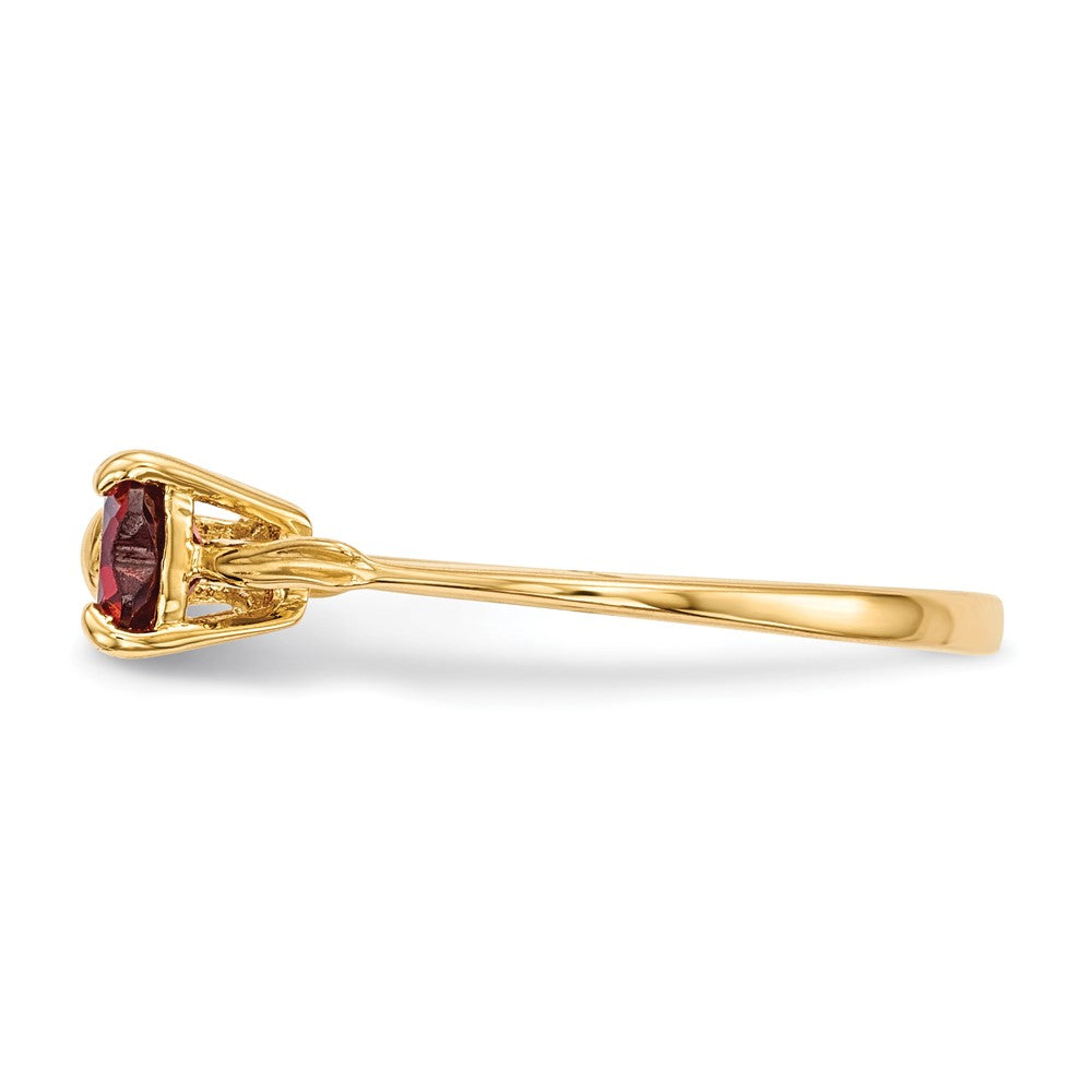 14k Polished January/Garnet Bow Ring
