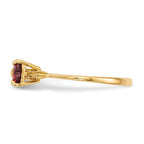 14k Polished January/Garnet Bow Ring