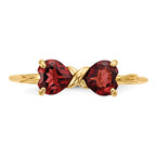 14k Polished January/Garnet Bow Ring
