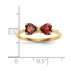 14k Polished January/Garnet Bow Ring