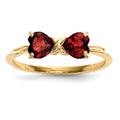 14k Polished January/Garnet Bow Ring