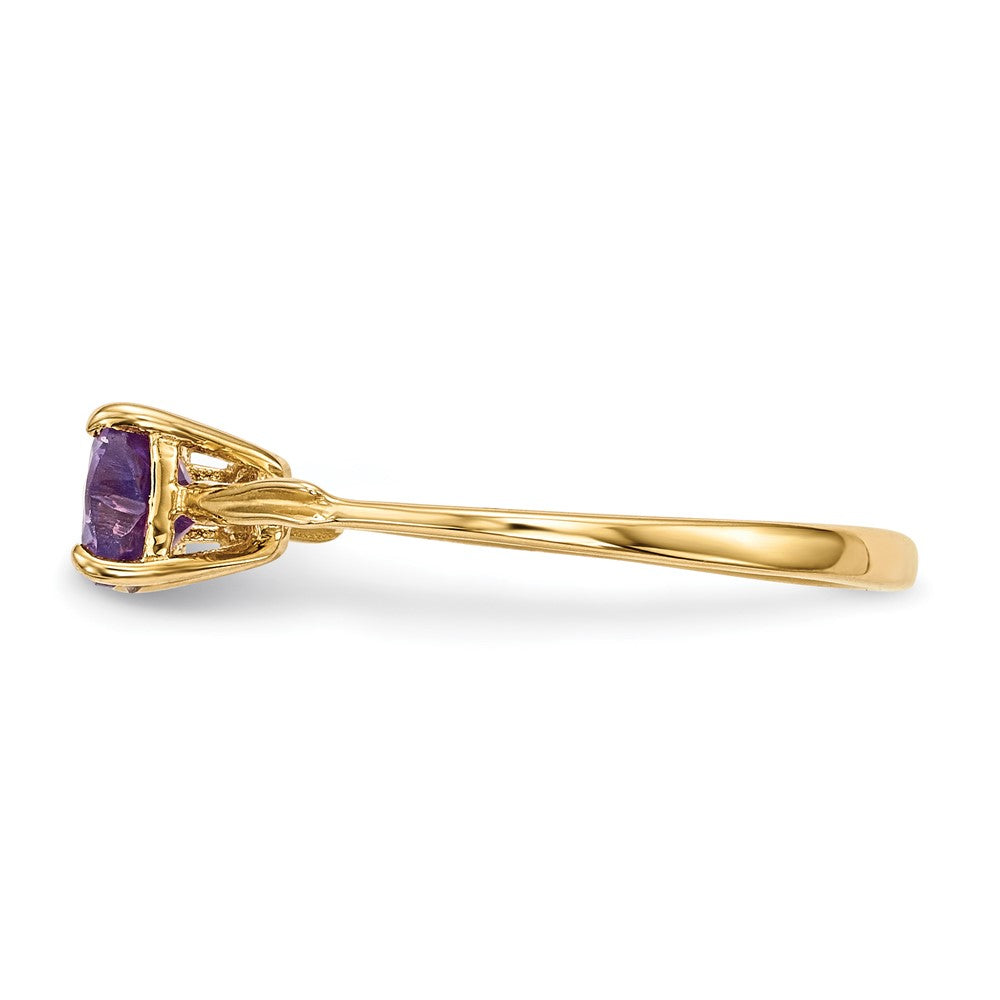 14k Polished February/Amethyst Bow Ring