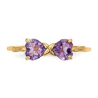14k Polished February/Amethyst Bow Ring