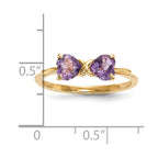 14k Polished February/Amethyst Bow Ring