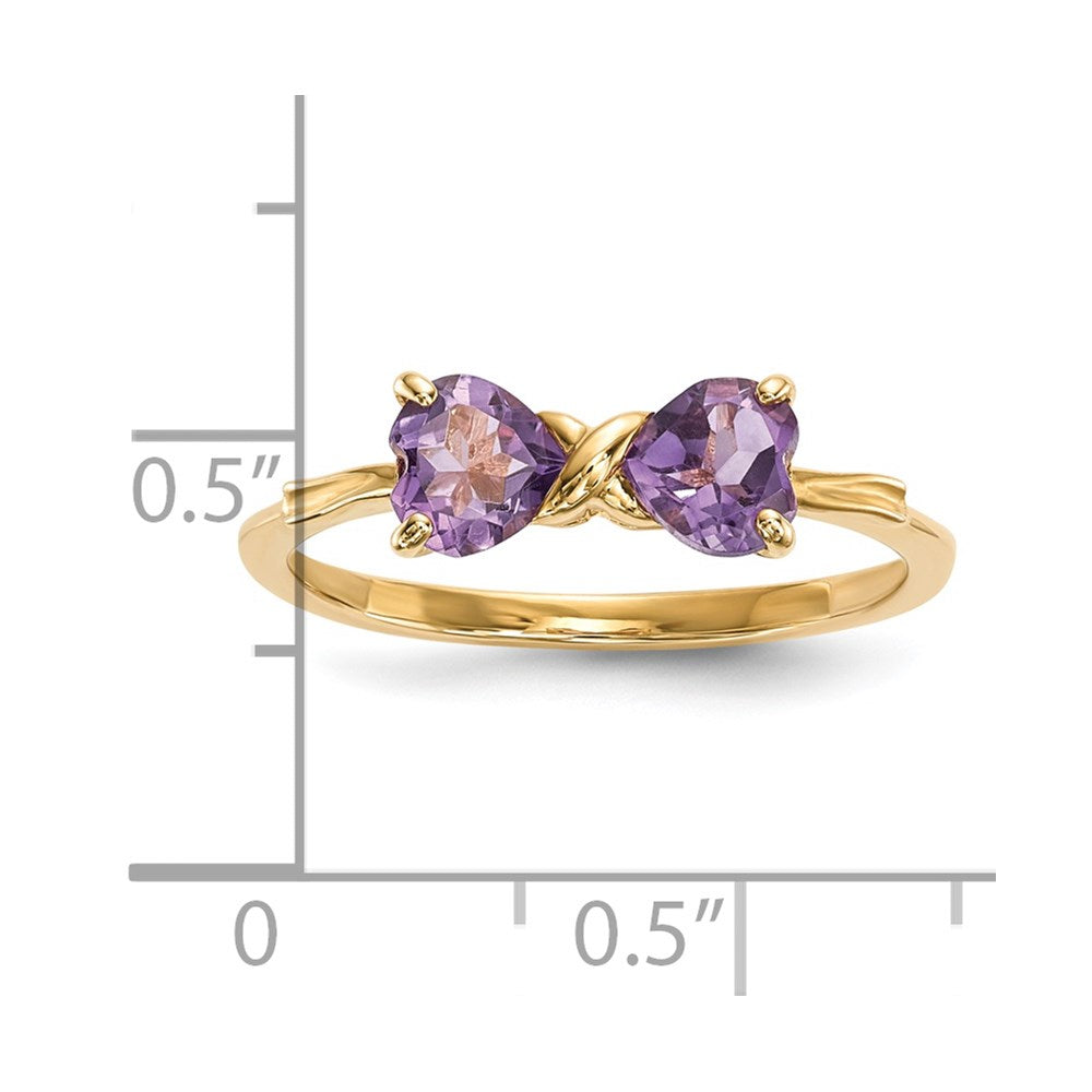 14k Polished February/Amethyst Bow Ring