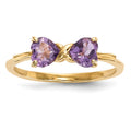 14k Polished February/Amethyst Bow Ring