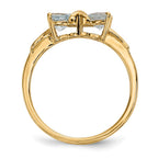 14k Polished March/Aquamarine Bow Ring