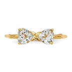 14k Polished March/Aquamarine Bow Ring