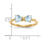 14k Polished March/Aquamarine Bow Ring