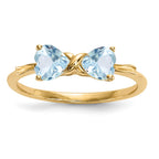 14k Polished March/Aquamarine Bow Ring