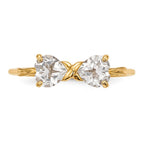 14k Polished April/White Topaz Bow Ring
