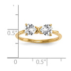 14k Polished April/White Topaz Bow Ring