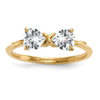 14k Polished April/White Topaz Bow Ring