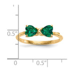 14k Polished May/Lab Created Emerald Bow Ring