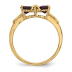 14k Polished June/Rhodolite Garnet Bow Ring