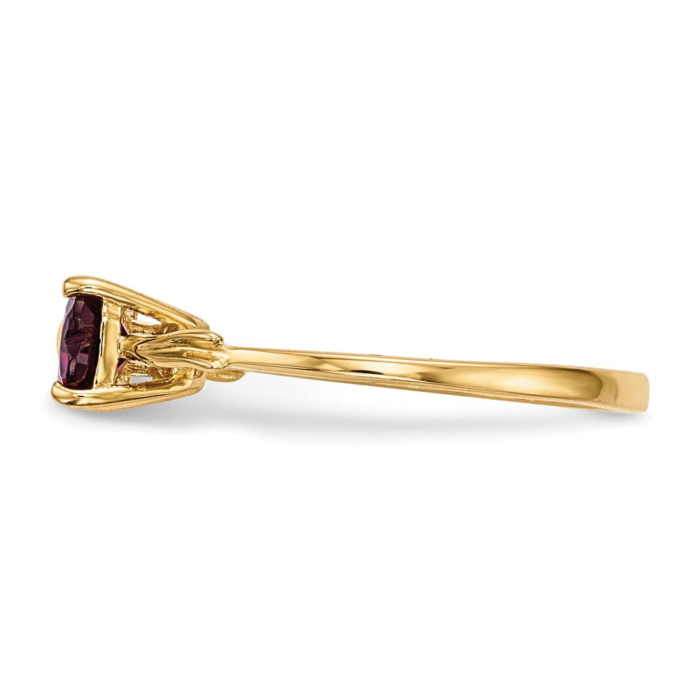 14k Polished June/Rhodolite Garnet Bow Ring