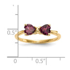 14k Polished June/Rhodolite Garnet Bow Ring