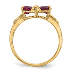 14k Polished July/Lab Created Ruby Bow Ring