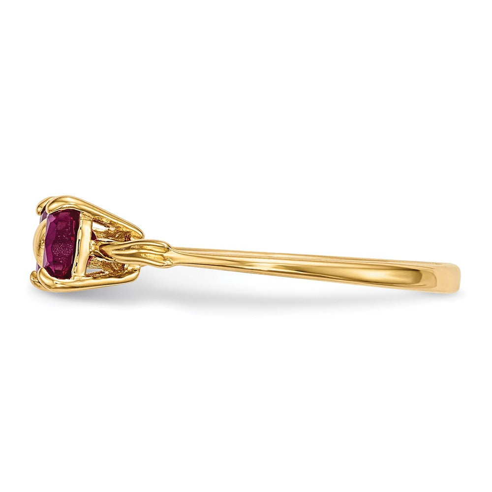 14k Polished July/Lab Created Ruby Bow Ring