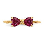 14k Polished July/Lab Created Ruby Bow Ring