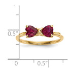 14k Polished July/Lab Created Ruby Bow Ring