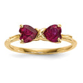 14k Polished July/Lab Created Ruby Bow Ring
