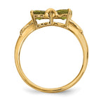 14k Polished August/Peridot Bow Ring