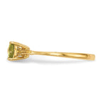 14k Polished August/Peridot Bow Ring