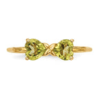 14k Polished August/Peridot Bow Ring