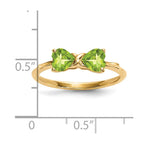 14k Polished August/Peridot Bow Ring