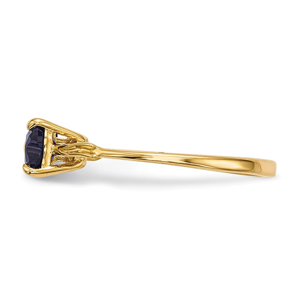 14k Polished September/Lab Created Sapphire Bow Ring