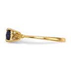 14k Polished September/Lab Created Sapphire Bow Ring