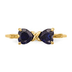 14k Polished September/Lab Created Sapphire Bow Ring