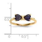 14k Polished September/Lab Created Sapphire Bow Ring
