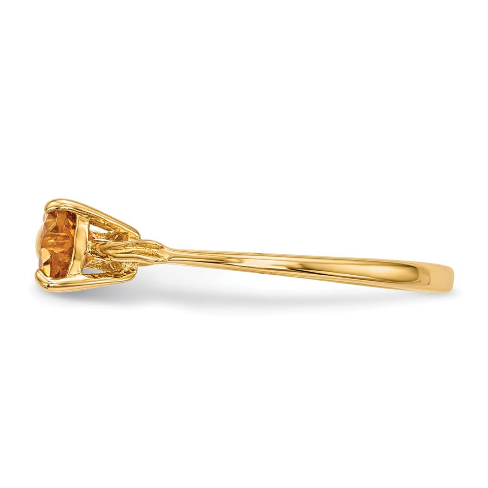 14k Polished November/Citrine Bow Ring