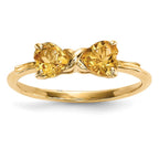 14k Polished November/Citrine Bow Ring
