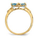 14k Polished December/Light Swiss Blue Topaz Bow Ring