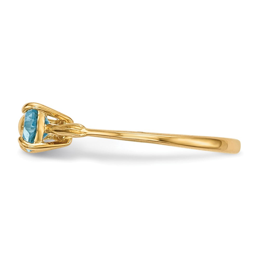 14k Polished December/Light Swiss Blue Topaz Bow Ring