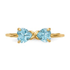 14k Polished December/Light Swiss Blue Topaz Bow Ring